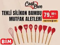 COOK WİTH LOVE TEKLİ SLİKONLU BAMBU MUTFAK ALETLERİ COOK WİTH LOVE TEKLİ SLİKONLU BAMBU MUTFAK ALETLERİ